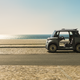 Beach, sand and sun make up the idyllic background for the Citroën My Ami Buggy EV.